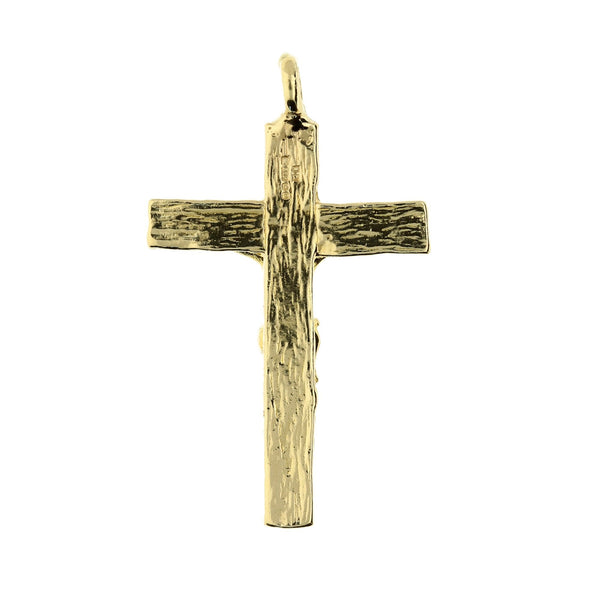 9ct Yellow Gold Solid Crucifix Pendant - 7.1g
