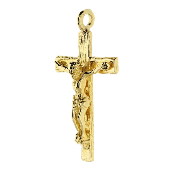 9ct Yellow Gold Solid Crucifix Pendant - 7.1g