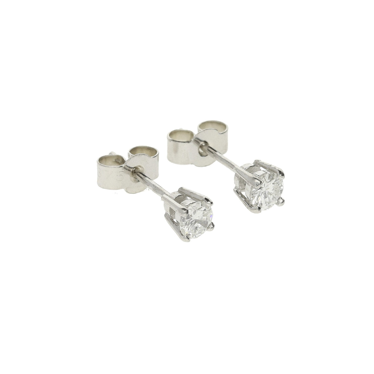 18ct White Gold Diamond Earrings - 0.38ct