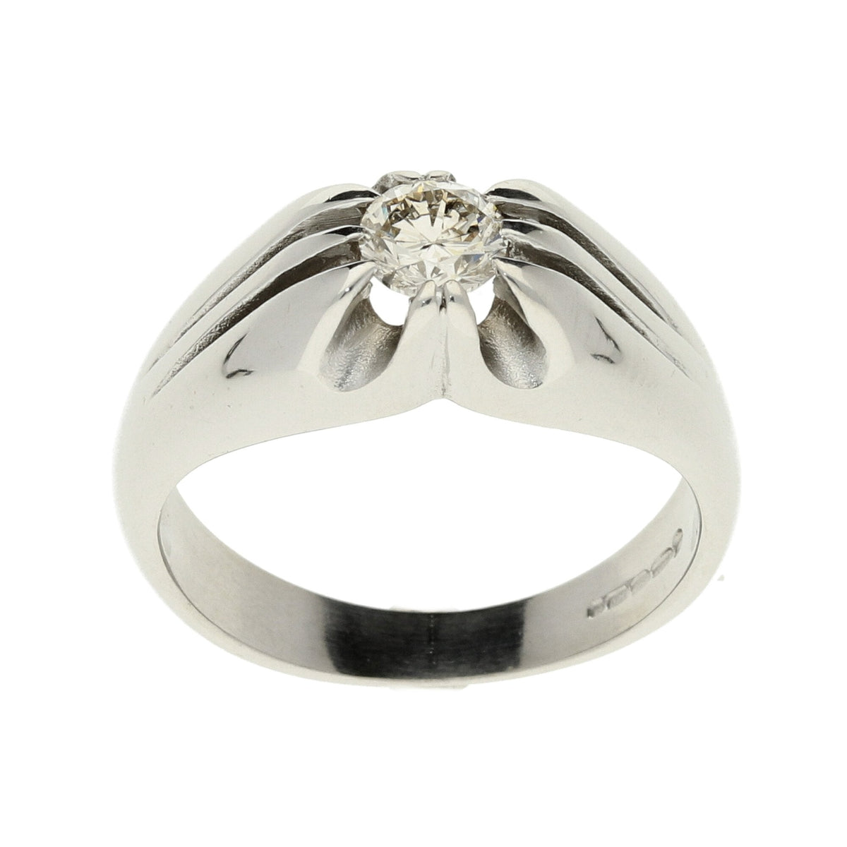 Gents 18ct White Gold Diamond Ring - 0.51ct