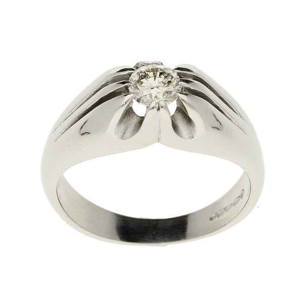Gents 18ct White Gold Diamond Ring - 0.51ct