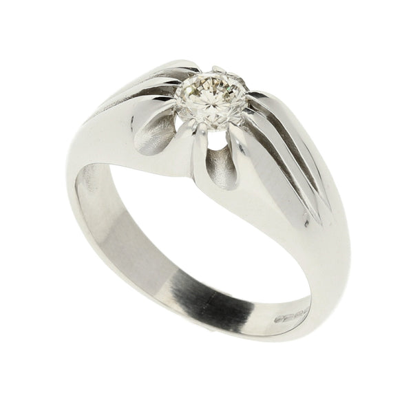 Gents 18ct White Gold Diamond Ring - 0.51ct