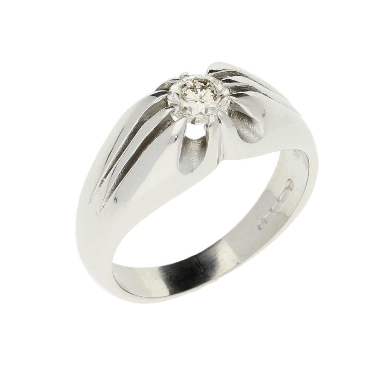 Gents 18ct White Gold Diamond Ring - 0.51ct