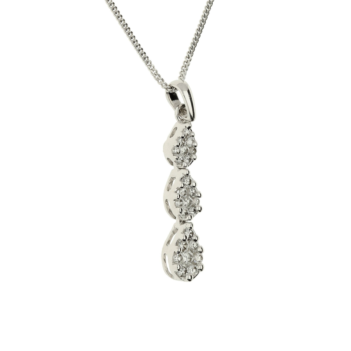 18ct White Gold Diamond Pendant & Chain - 0.45ct