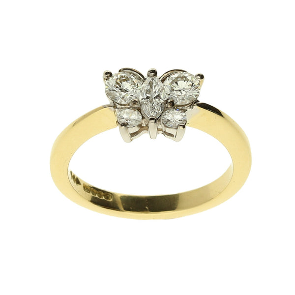 18ct Yellow Gold Diamond Butterfly Ring - 0.50ct