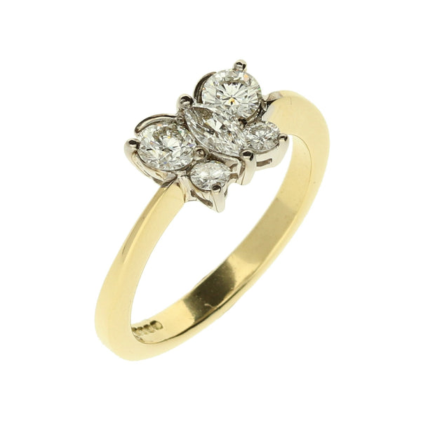 18ct Yellow Gold Diamond Butterfly Ring - 0.50ct