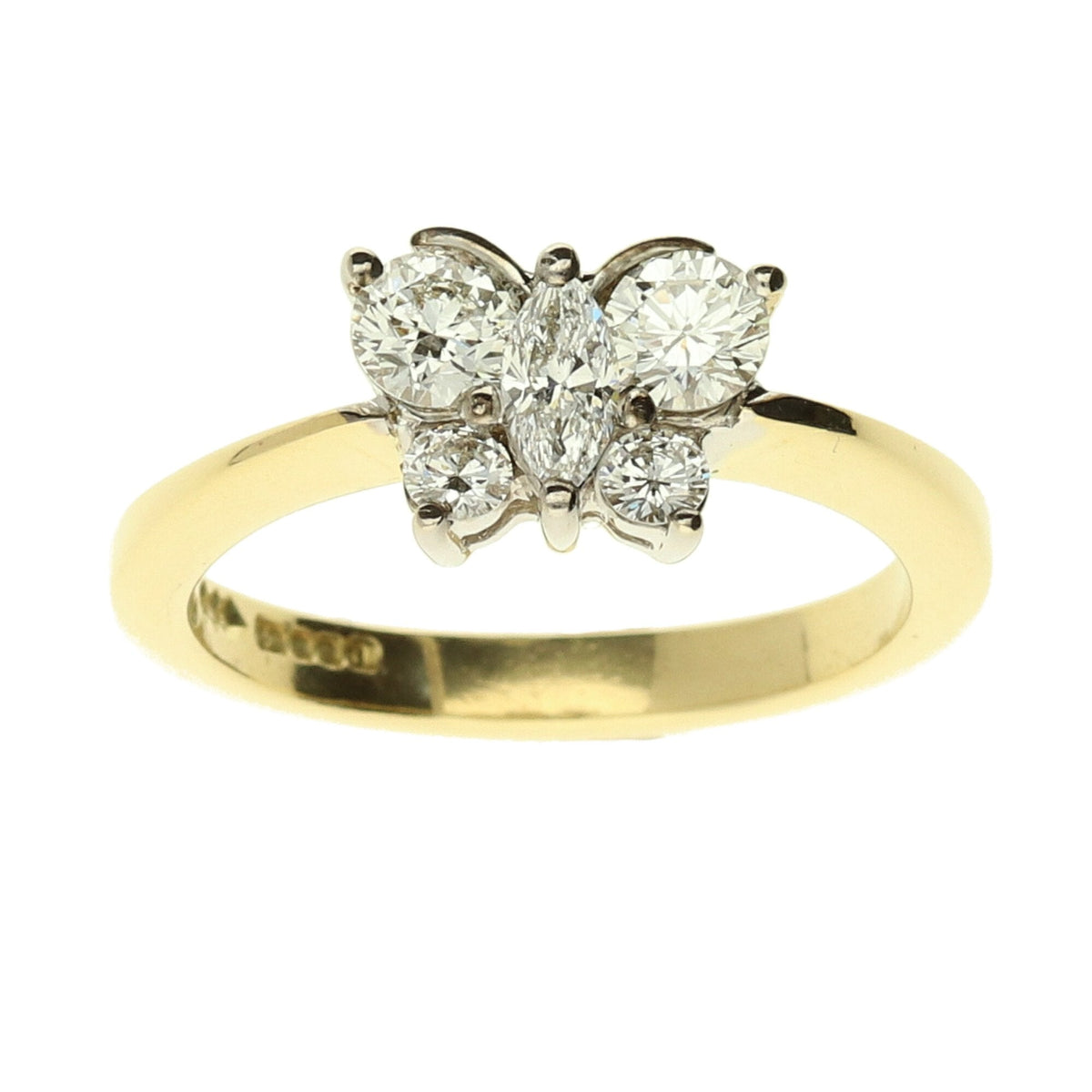 18ct Yellow Gold Diamond Butterfly Ring - 0.50ct