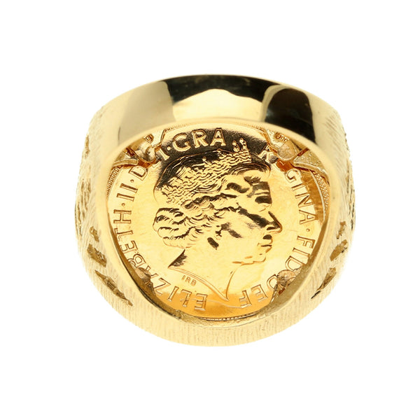 2010 Gold Full Sovereign Ring - 15.9g