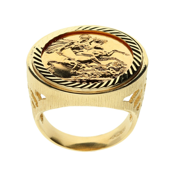2010 Gold Full Sovereign Ring - 15.9g