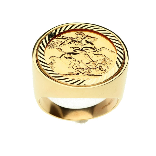 Gold 2010 Full-Sovereign Ring - 19.90g
