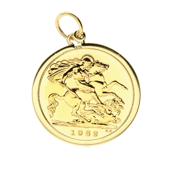 1982 Gold Half-Sovereign Pendant - 4.7g