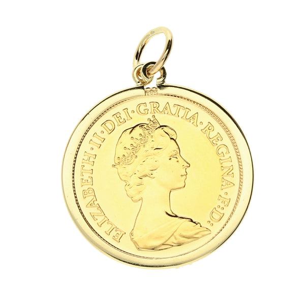 1982 Gold Half-Sovereign Pendant - 4.7g