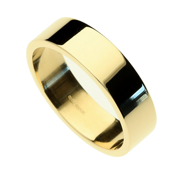 9ct Yellow Gold 6mm Flat Wedding Ring - Size V - 7.0g