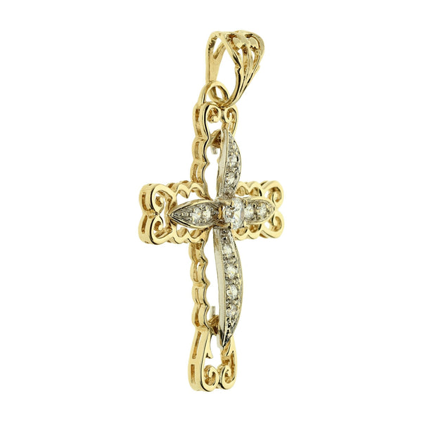 9ct Cubic Zirconia Cross - 5.8g