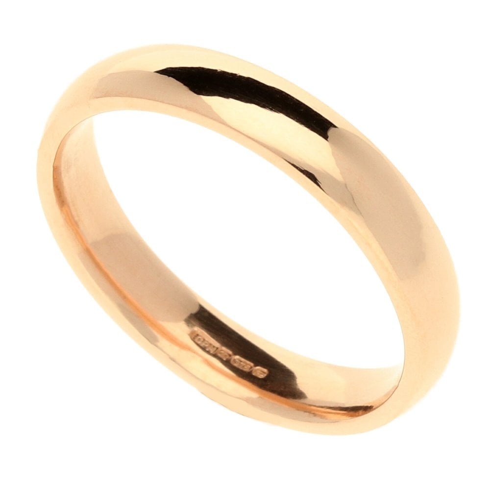 9ct Rose Gold Court Wedding Ring - 4.8g