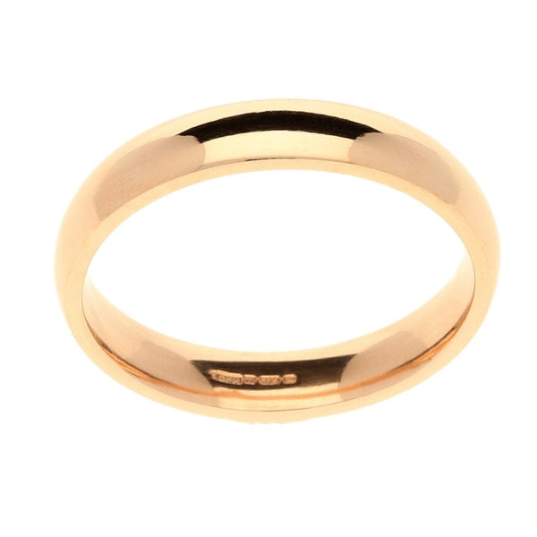 9ct Rose Gold Court Wedding Ring - 4.8g