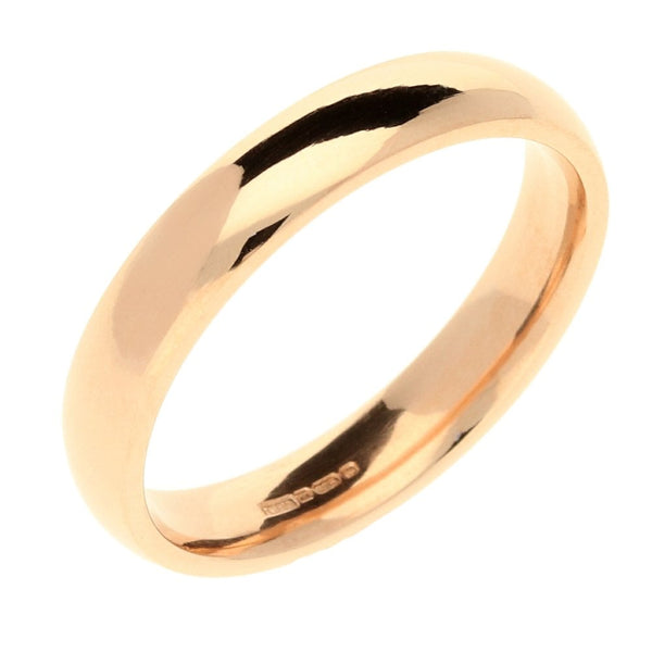 9ct Rose Gold Court Wedding Ring - 4.8g