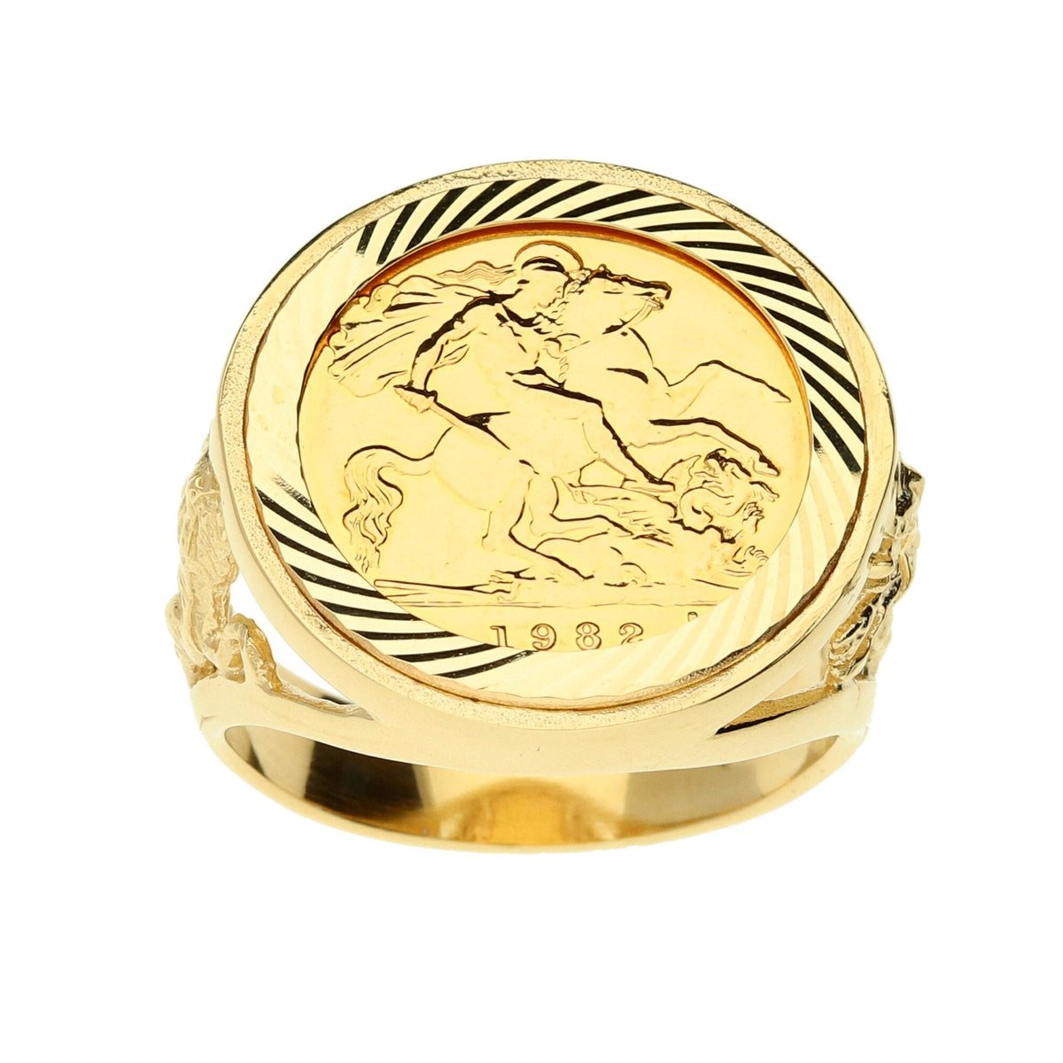 1982 Gold Half Sovereign Ring - 11.10g