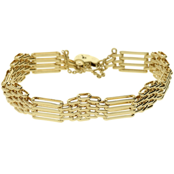 9ct Yellow Gold '4 bar' Gate Bracelet - 23.0g