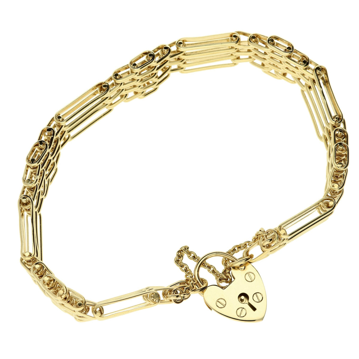 9ct Yellow Gold '4 bar' Gate Bracelet - 23.0g