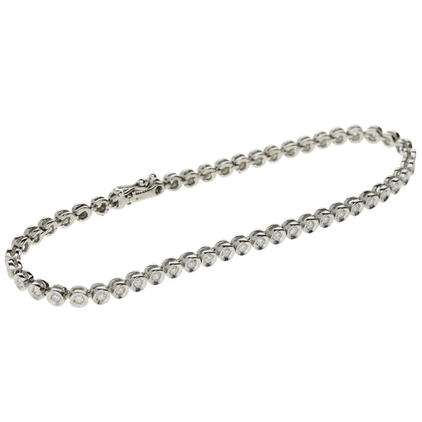 18ct White Gold Diamond Tennis Bracelet - 1.04ct