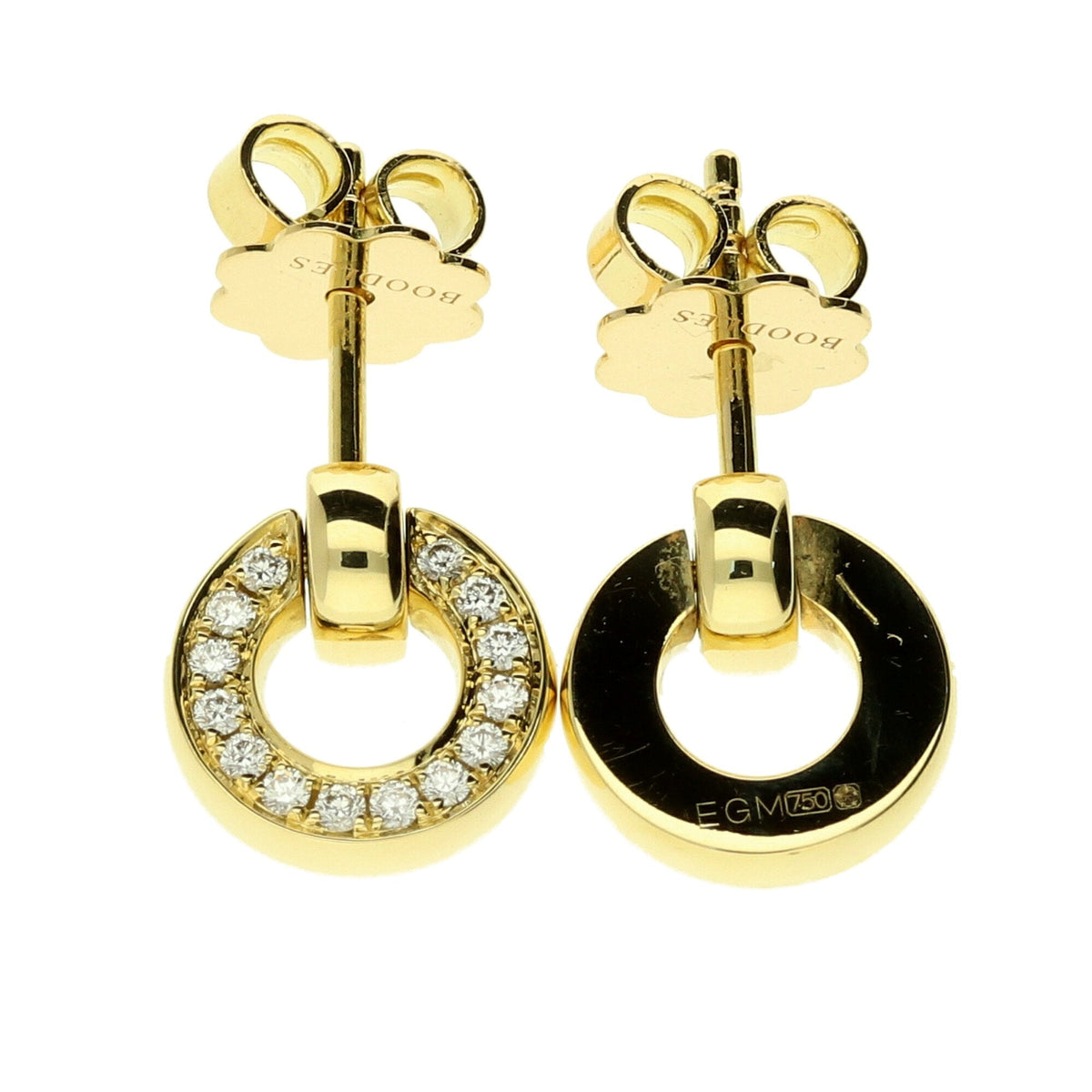 Boodles Roulette Collection 18ct Gold Diamond Earrings - 0.20ct