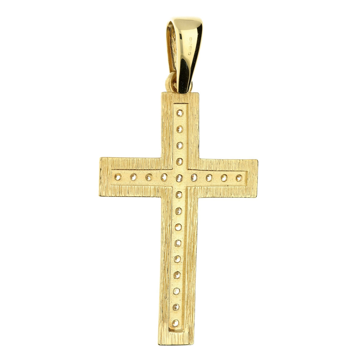 9ct Yellow Gold Cross With Cubic Zirconias - 13.3g