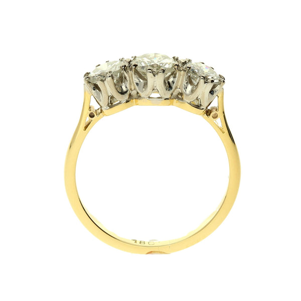 18ct Yellow Gold 3-Stone Diamond Ring - 1.29ct