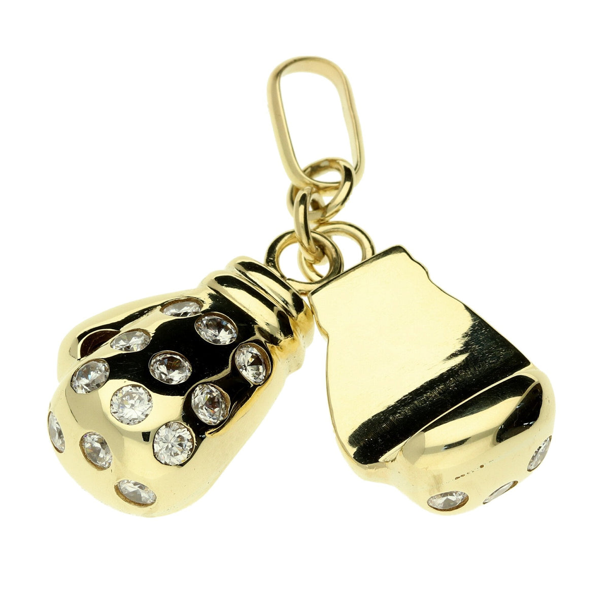 9ct Yellow Gold Cubic Zirconia Boxing Glove Pendant - 23.4g