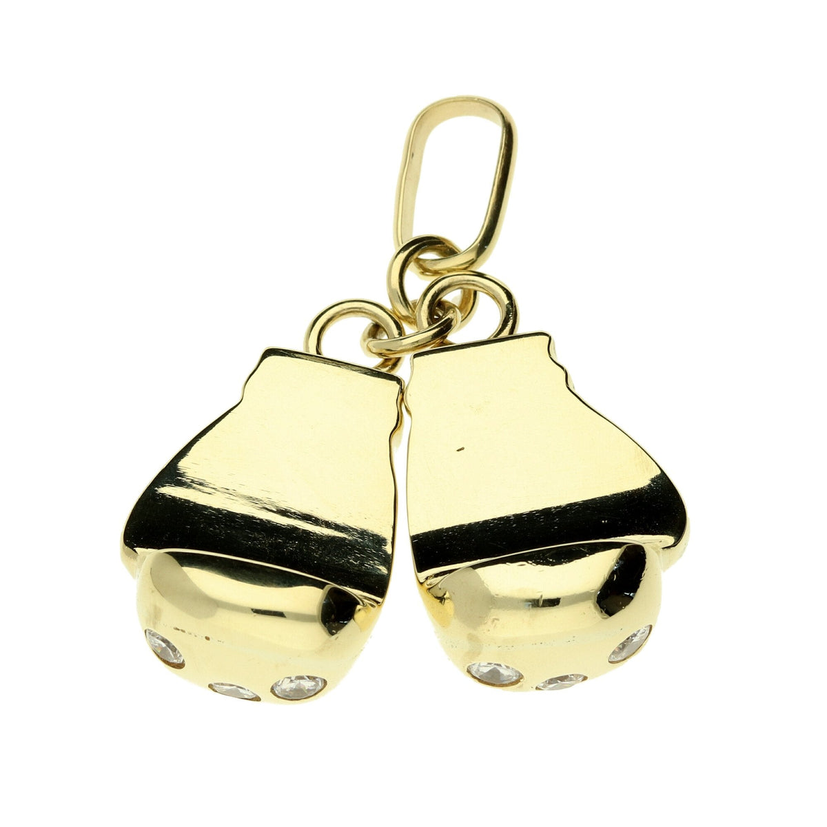 9ct Yellow Gold Cubic Zirconia Boxing Glove Pendant - 23.4g