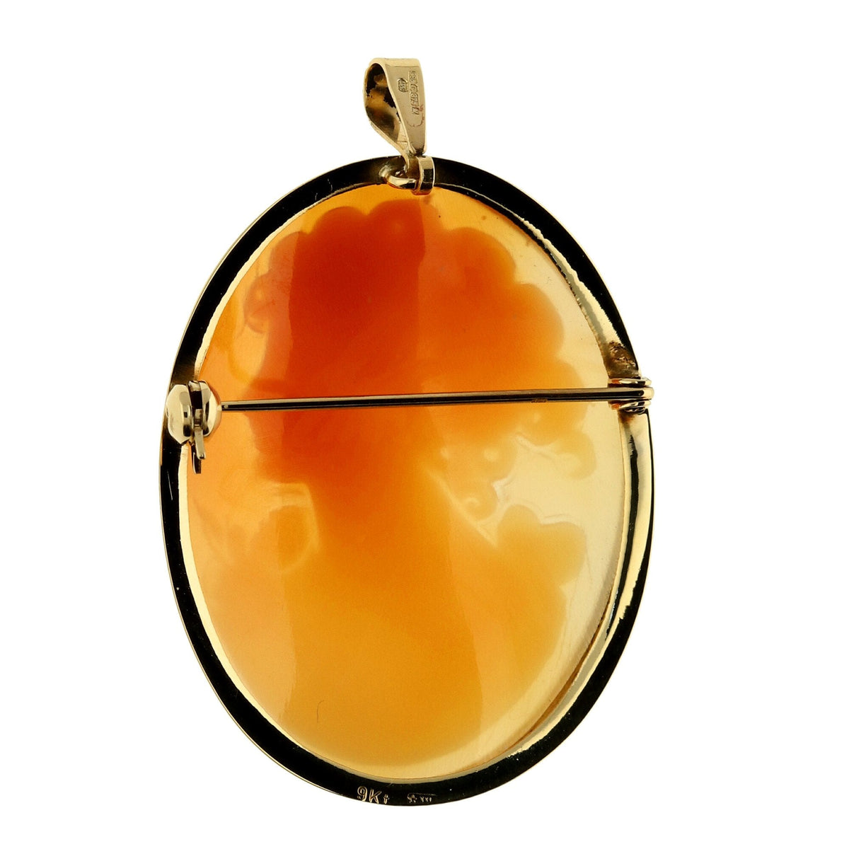 Medium 9ct Yellow Gold Cameo Brooch - 4.7g