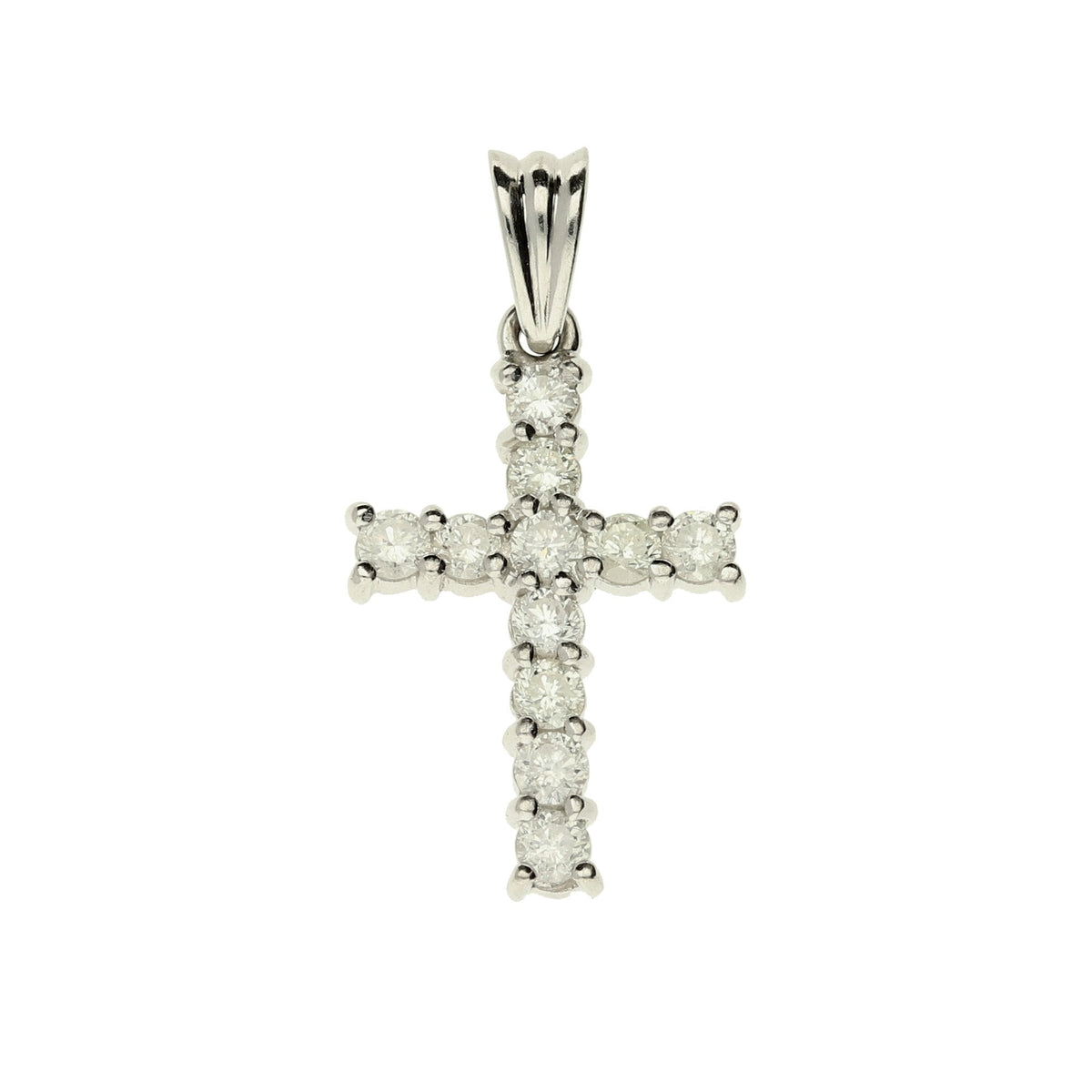 18ct White Gold Diamond Cross Pendant - 0.66ct
