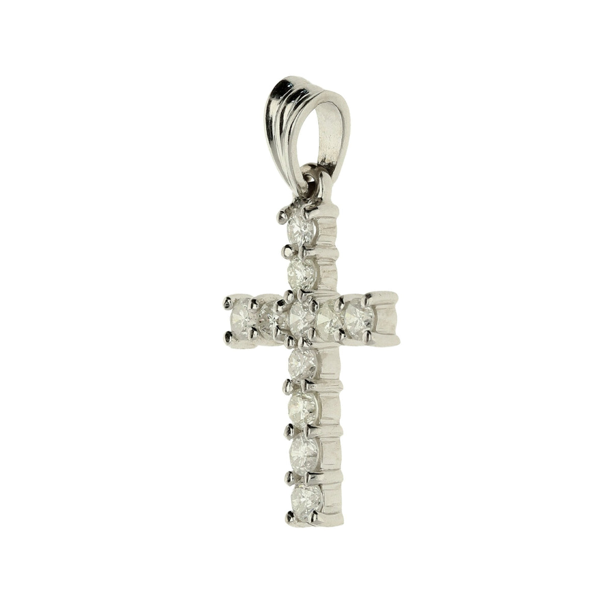 18ct White Gold Diamond Cross Pendant - 0.66ct