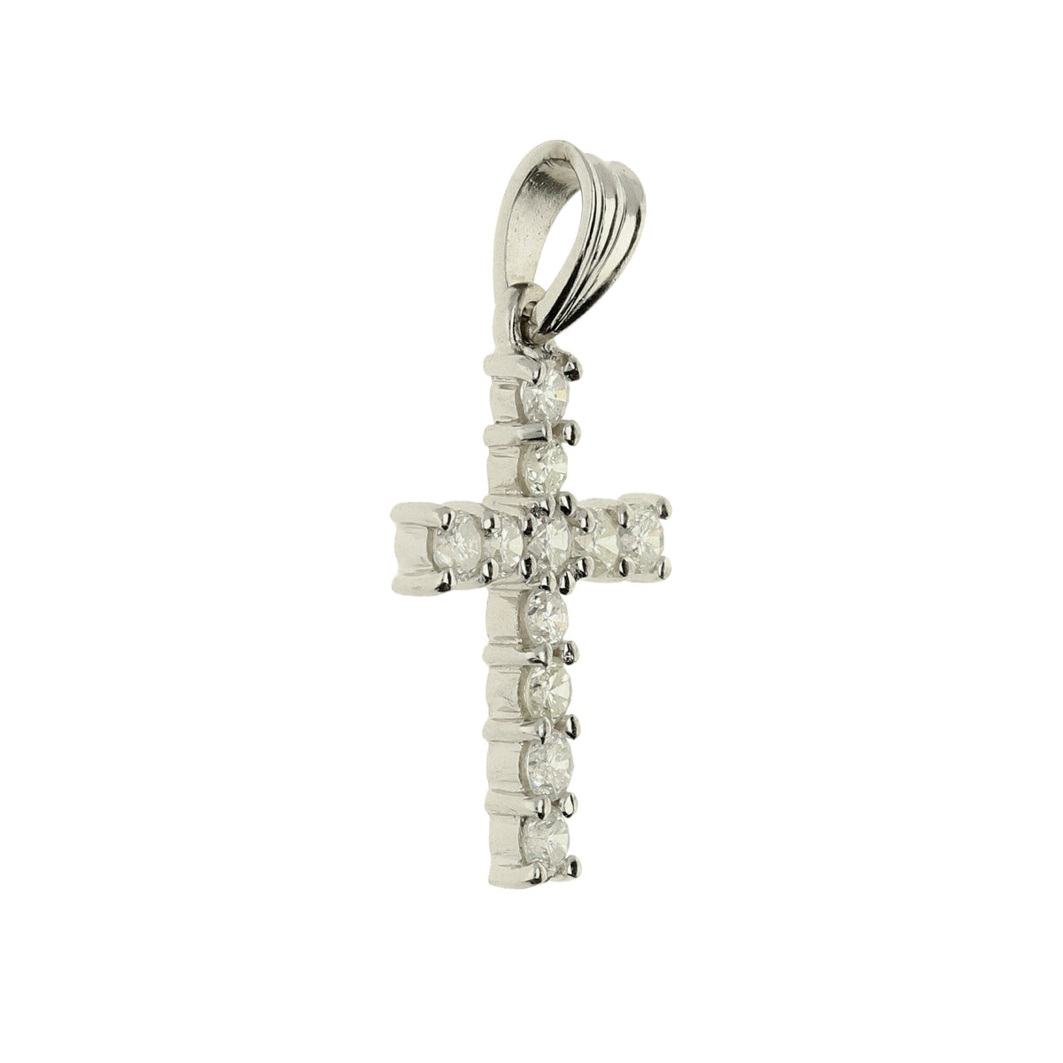 18ct White Gold Diamond Cross Pendant - 0.66ct