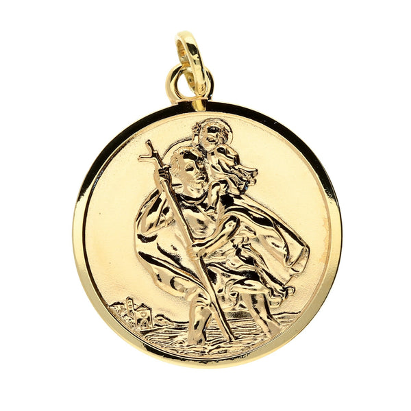 9ct Yellow Gold Medium St Christopher Medal - 8.4g