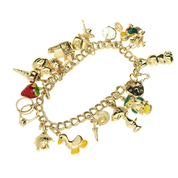 9ct Yellow Gold Charm Bracelet - 24.80g