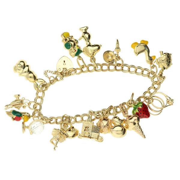 9ct Yellow Gold Charm Bracelet - 24.80g