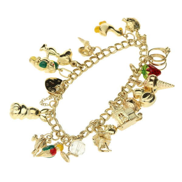 9ct Yellow Gold Charm Bracelet - 24.80g