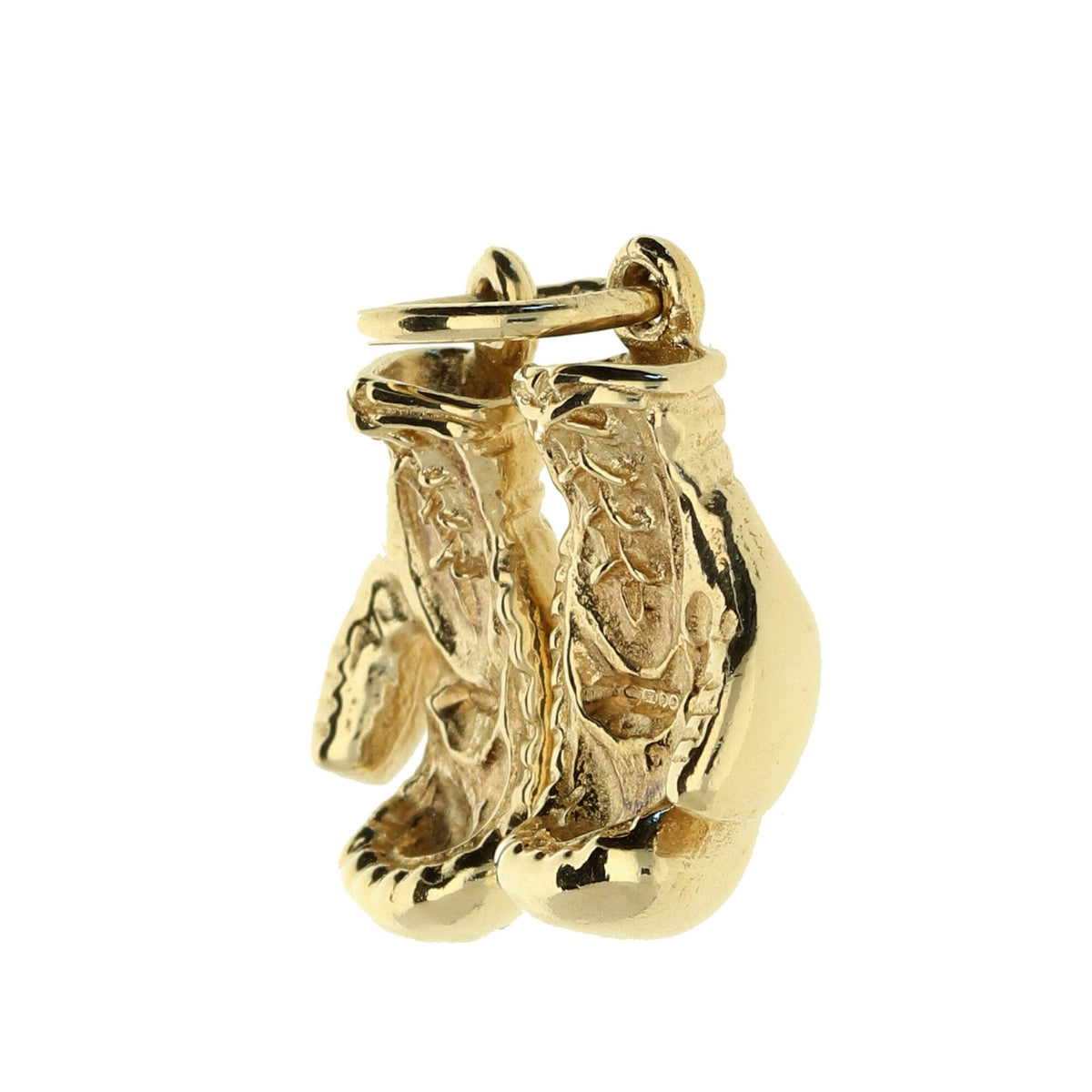 9ct Yellow Gold Cubic Zirconia Boxing Glove Pendant - 6.10g