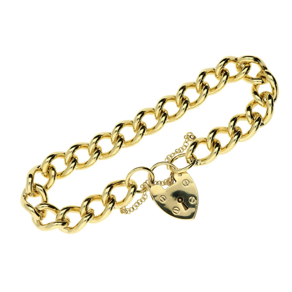 9ct Yellow Gold Ladies Curb Bracelet - 61.2g