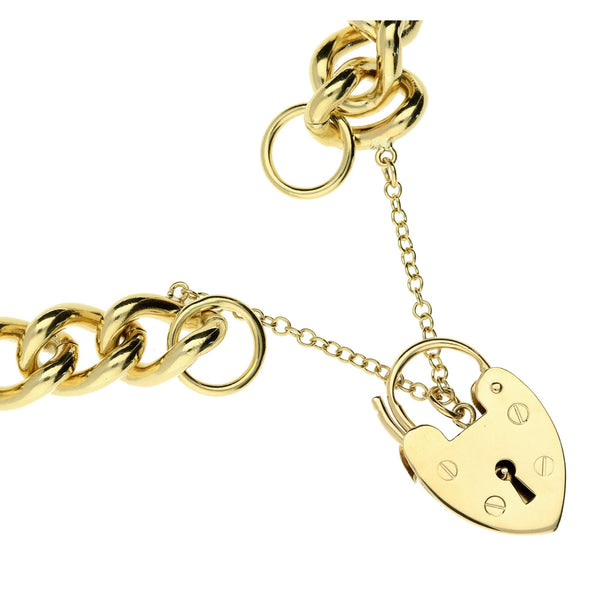 9ct Yellow Gold Ladies Curb Bracelet - 61.2g