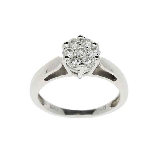 18ct White Gold 0.50ct Diamond Cluster Ring