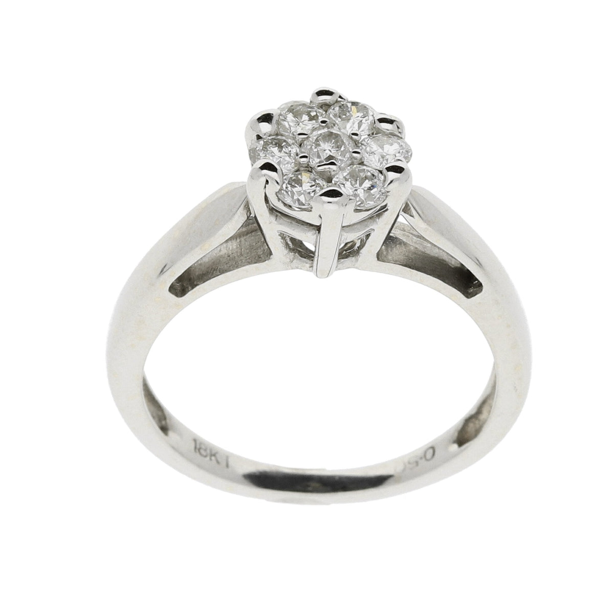 18ct White Gold 0.50ct Diamond Cluster Ring