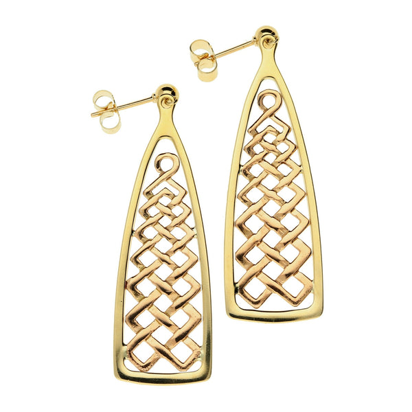 9ct Rose & Yellow Gold Earrings - 6.5g