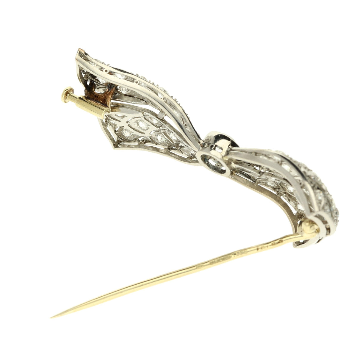 Platinum Diamond Bow Brooch - 1.44ct