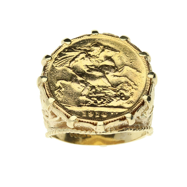 Gold 1914 Full-Sovereign Ring - 16.2g