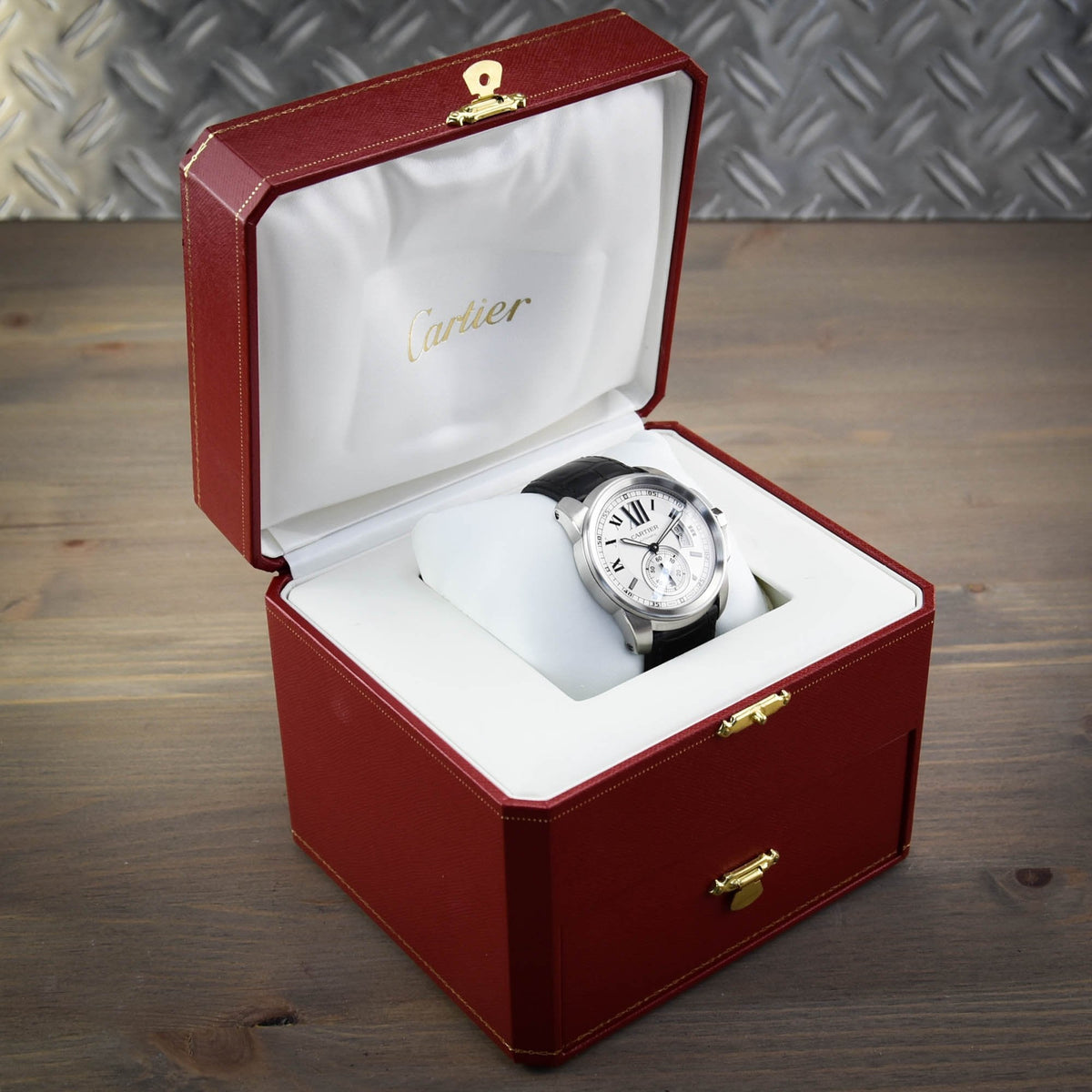 de Calibre Cartier  - 3389- 42mm - Leather Strap - Circa 2010