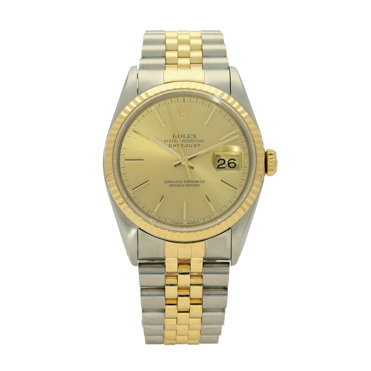 Datejust 16233 - Gents Watch - Gold Dial - 1990