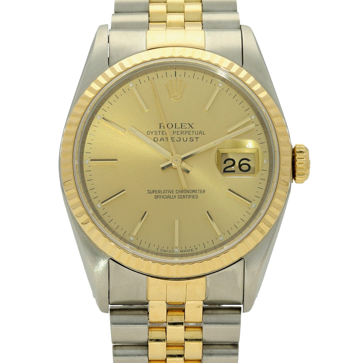 Datejust 16233 - Gents Watch - Gold Dial - 1990