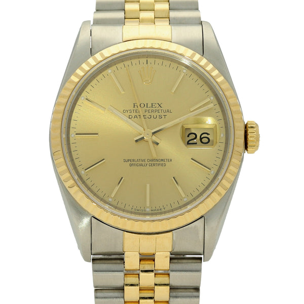 Datejust 16233 - Gents Watch - Gold Dial - 1990